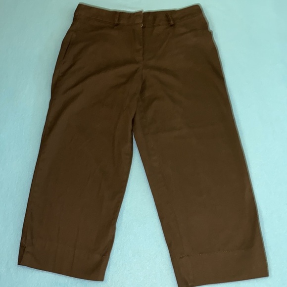 St. John's Bay Stretch olive green capris comfy hook zipper closure NEW size 12 - Picture 2 of 14
